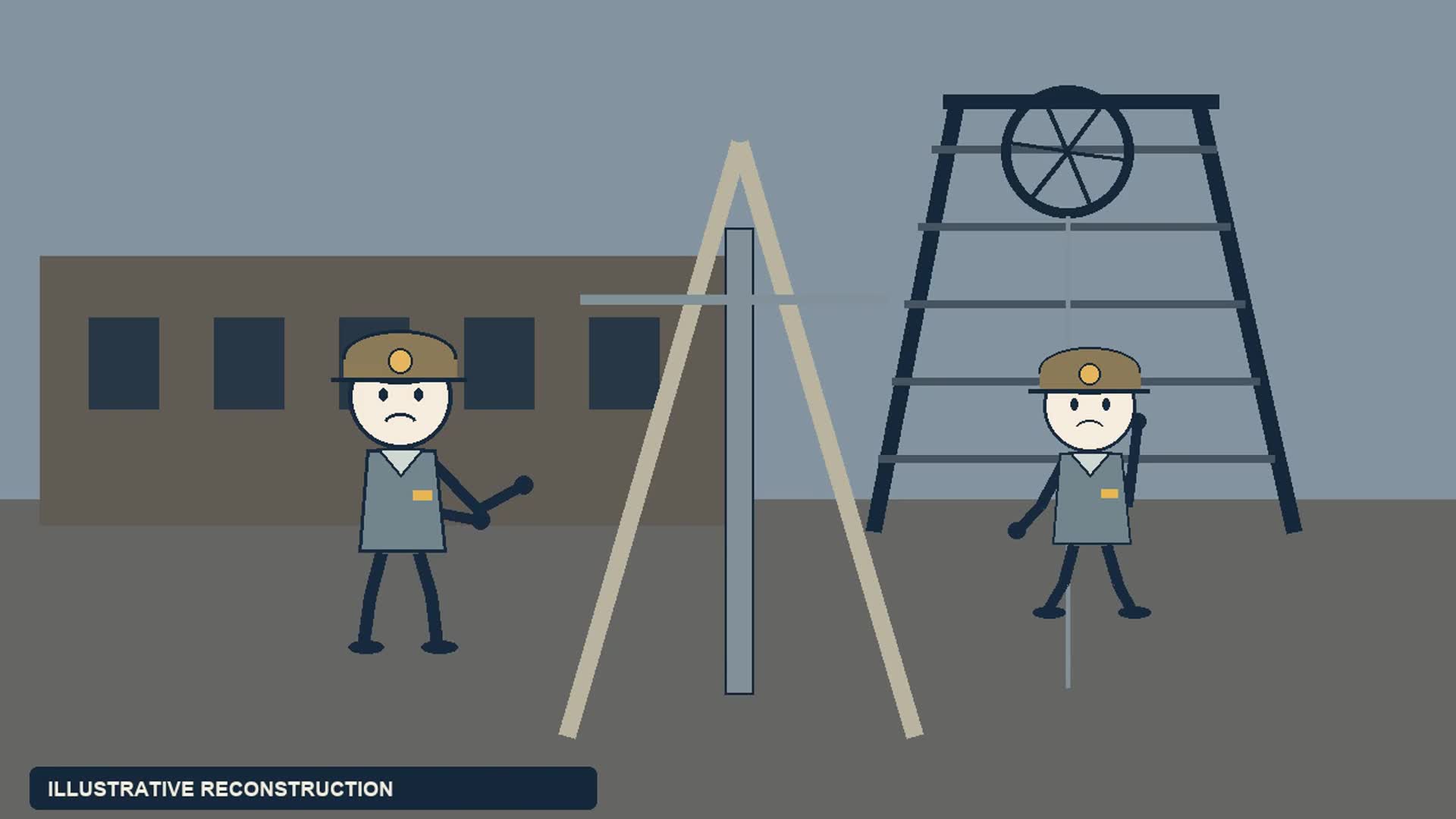 NASで書き出した確認用動画の中盤フレーム。画面内にIllustrative Reconstructionと表示